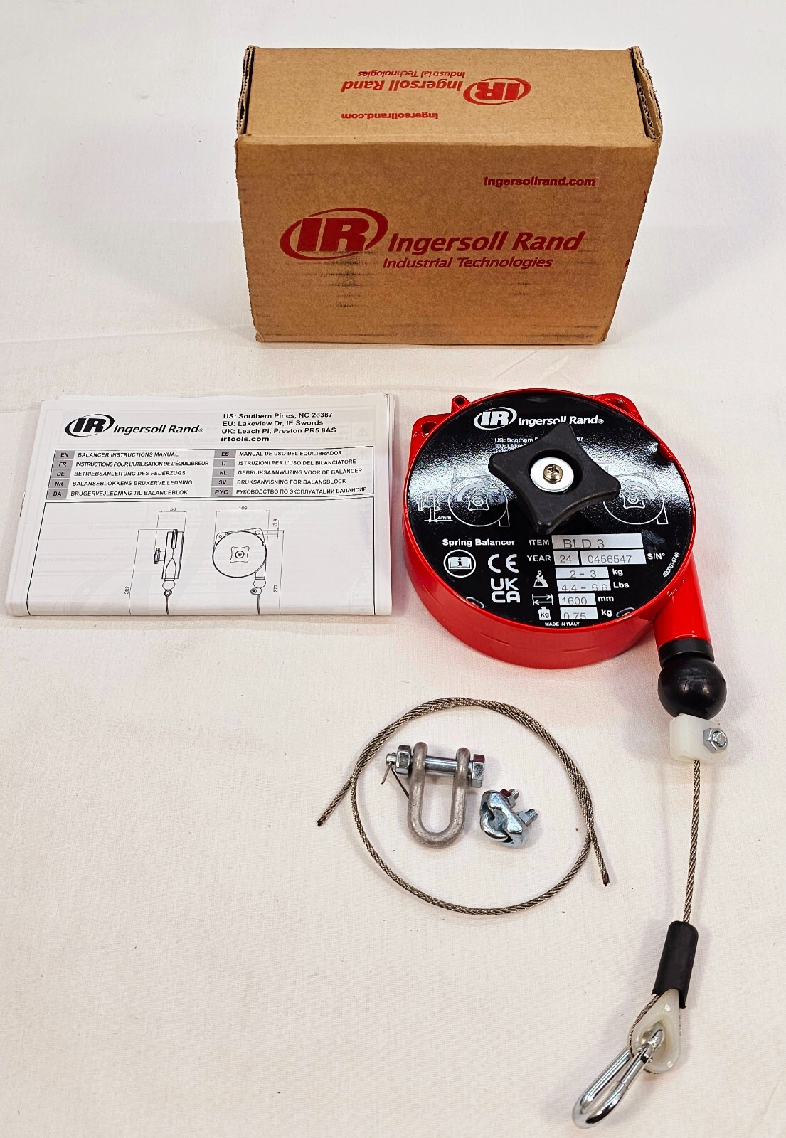 Ingersoll Rand BLD3 Light Duty Ergonomic Tool Balancer 4.4-6.5lb Capacity 5.2′ L