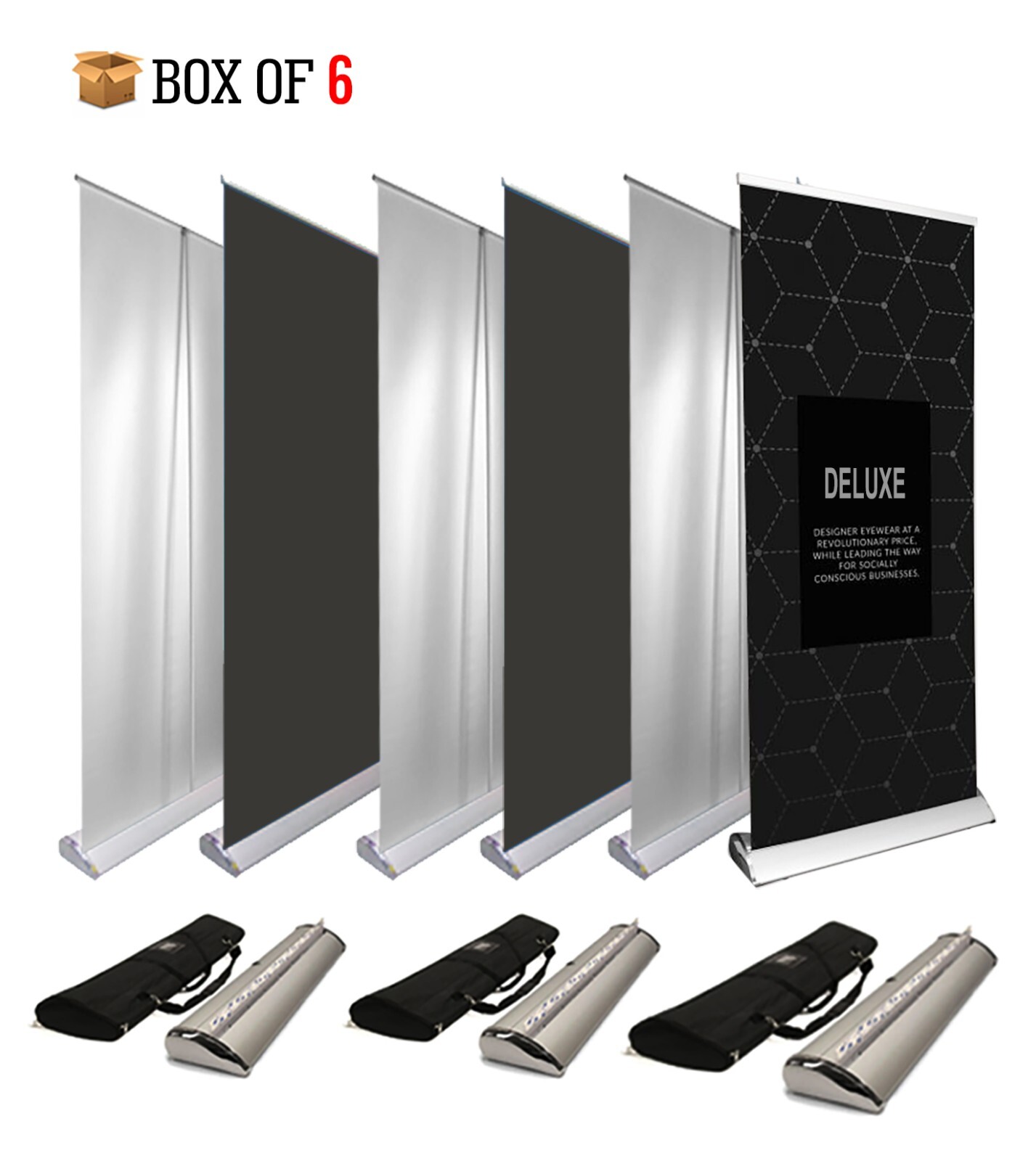 Retractable Banner Stand Deluxe Trade Show Display Carry Bag ( 6 Pcs 33″ x80″)