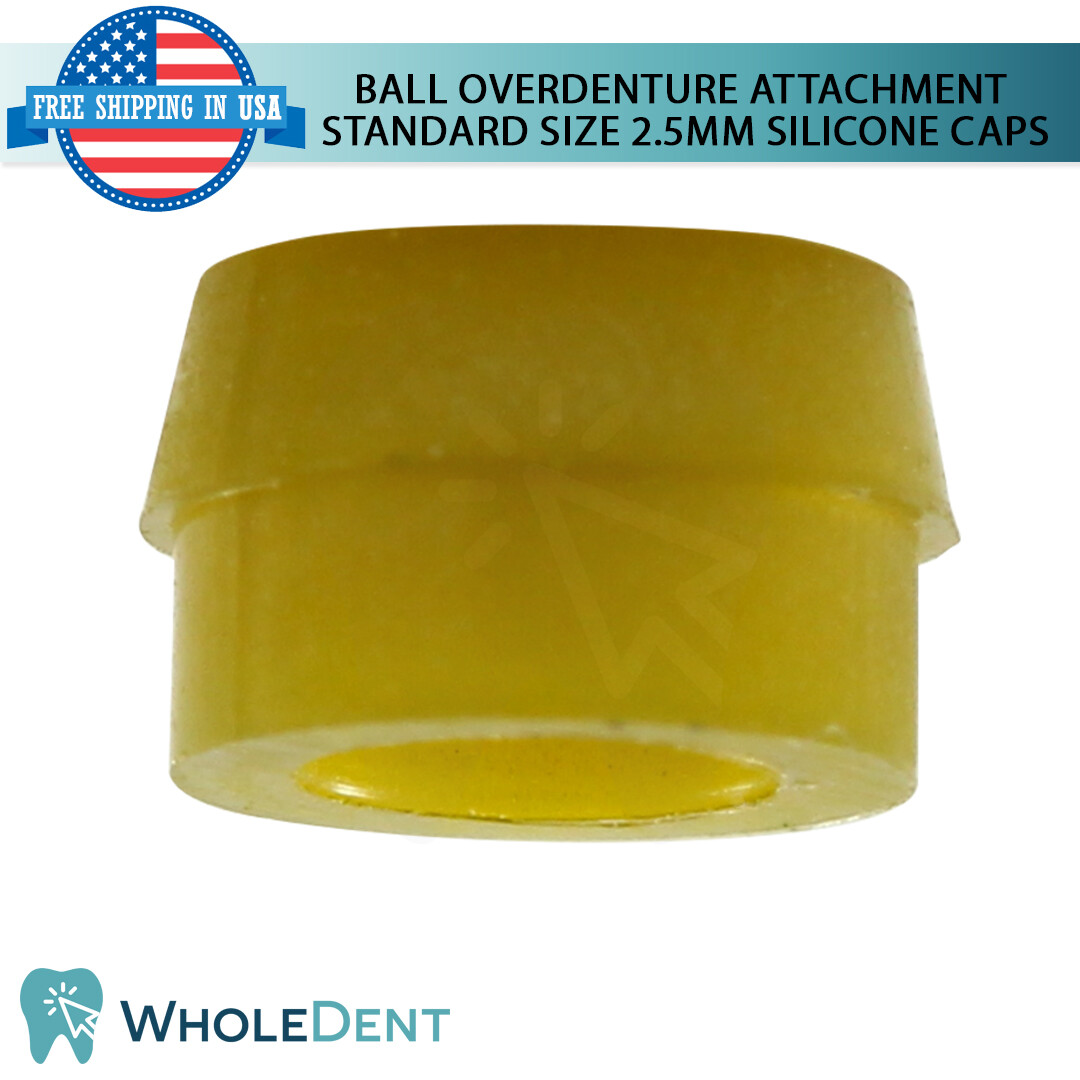 10x Resilient Silicone Cap Ø2.5mm Ball Attachment Housing Dental Overdenture