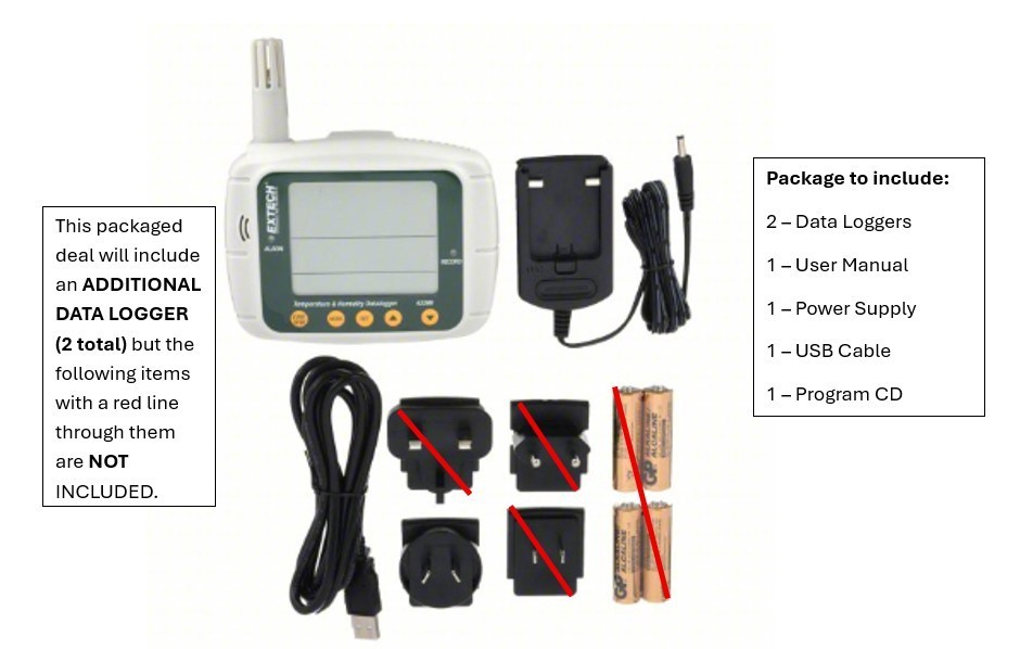 EXTECH LCD Temperature and Humidity Datalogger