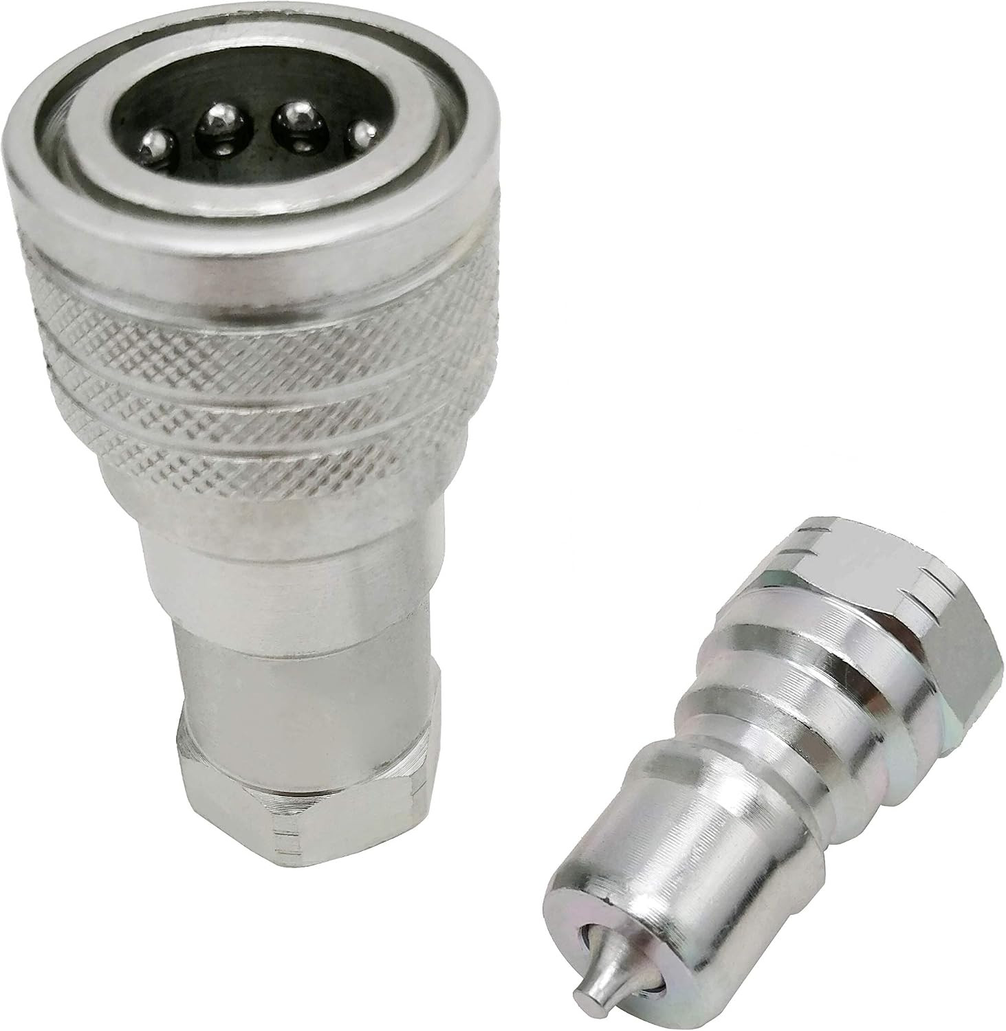 ISO 7241-B 1/4 Inch NPT Quick Disconnect Hydraulic Coupler/Coupling (2 Set)
