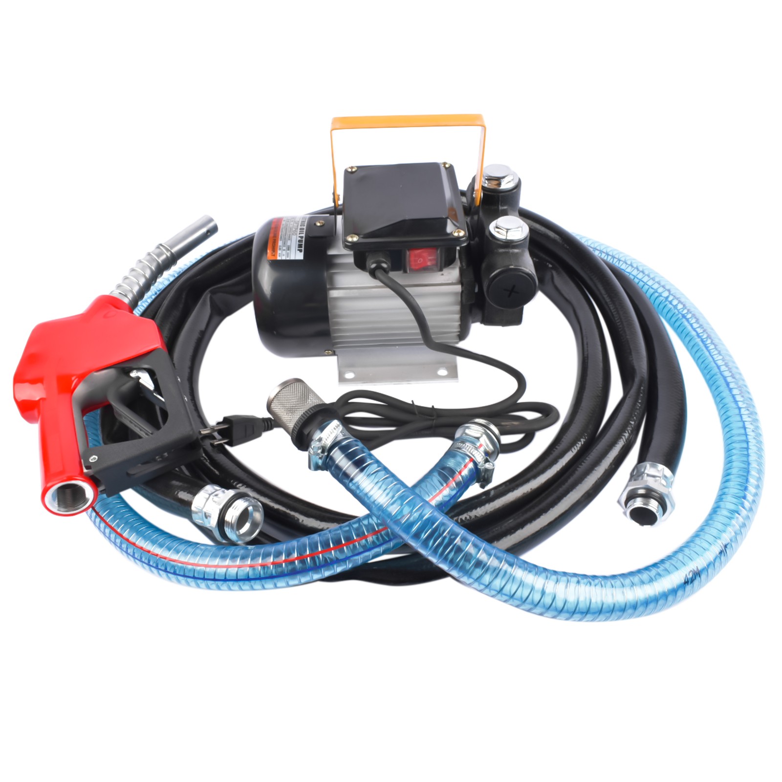 AC Fuel Transfer Pump Refueling Gun Kit 16GPM 110V 60Hz 550w Self-Priming 16ft