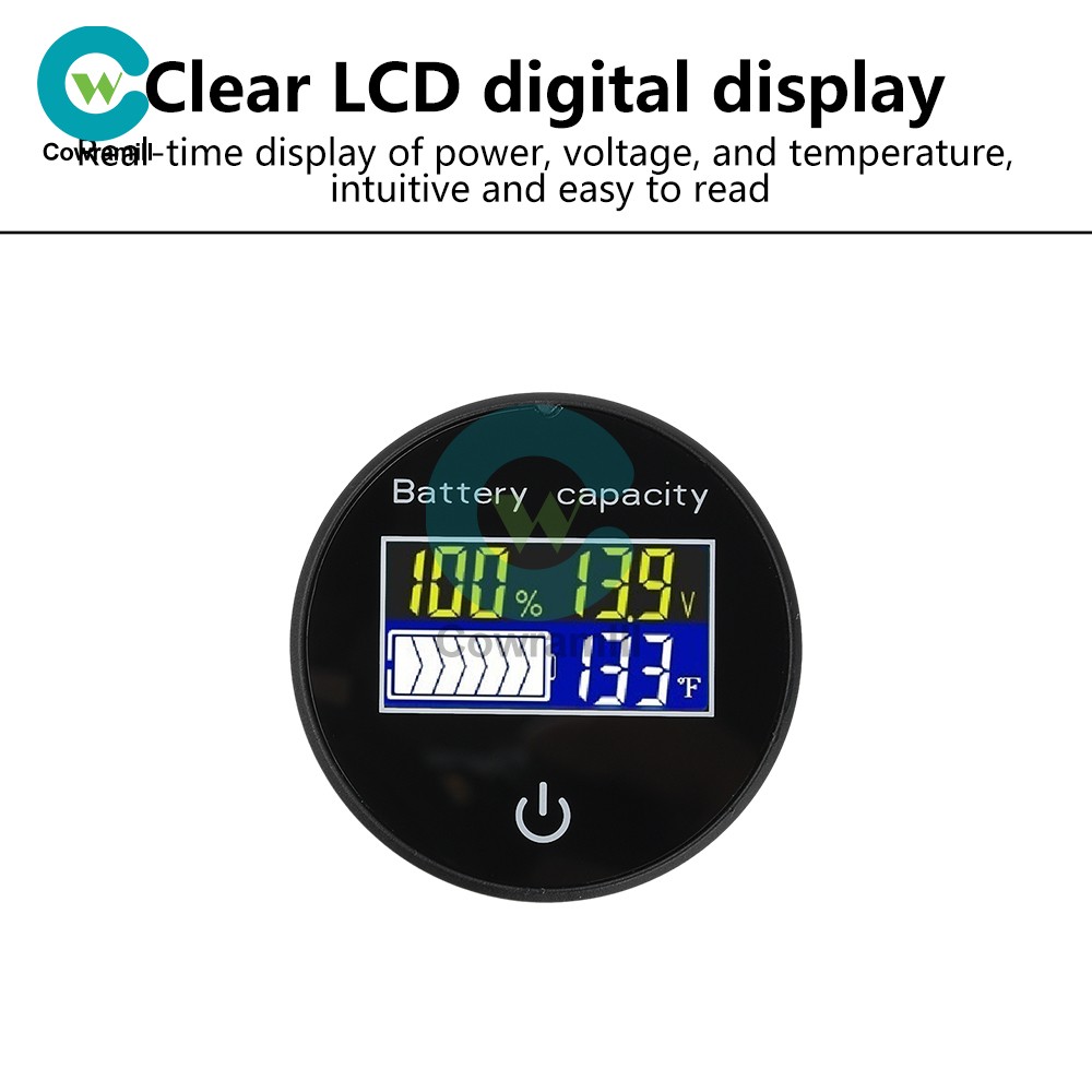 LCD Digital Battery Level Indicator Voltage Power Percentage Temperature Display