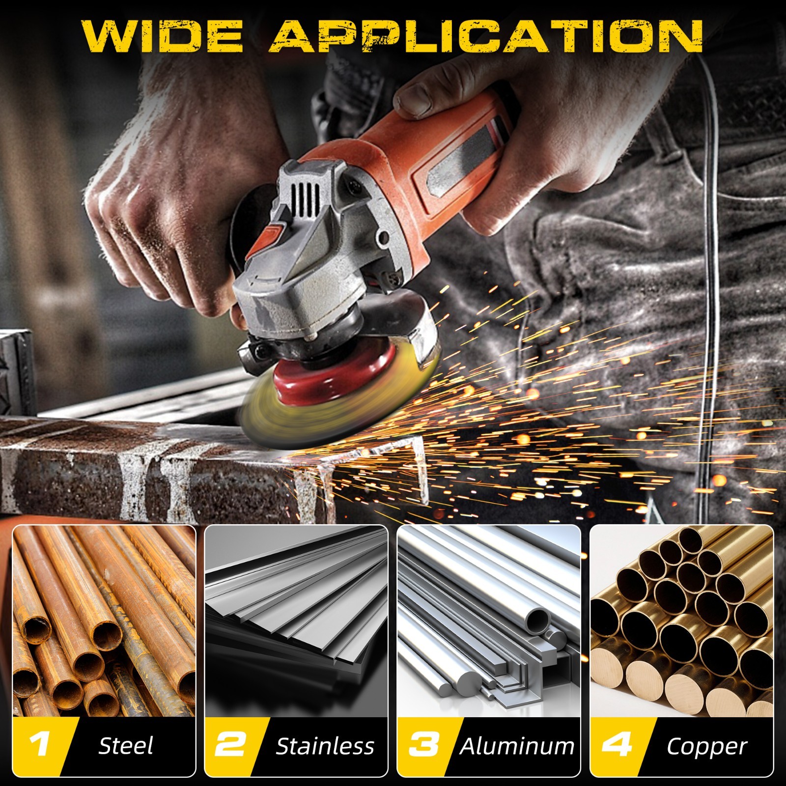25Pcs 4-1/2 x 1/4 x 7/8 Aluminum Oxide Grinding Wheels for Metal Stainless Steel