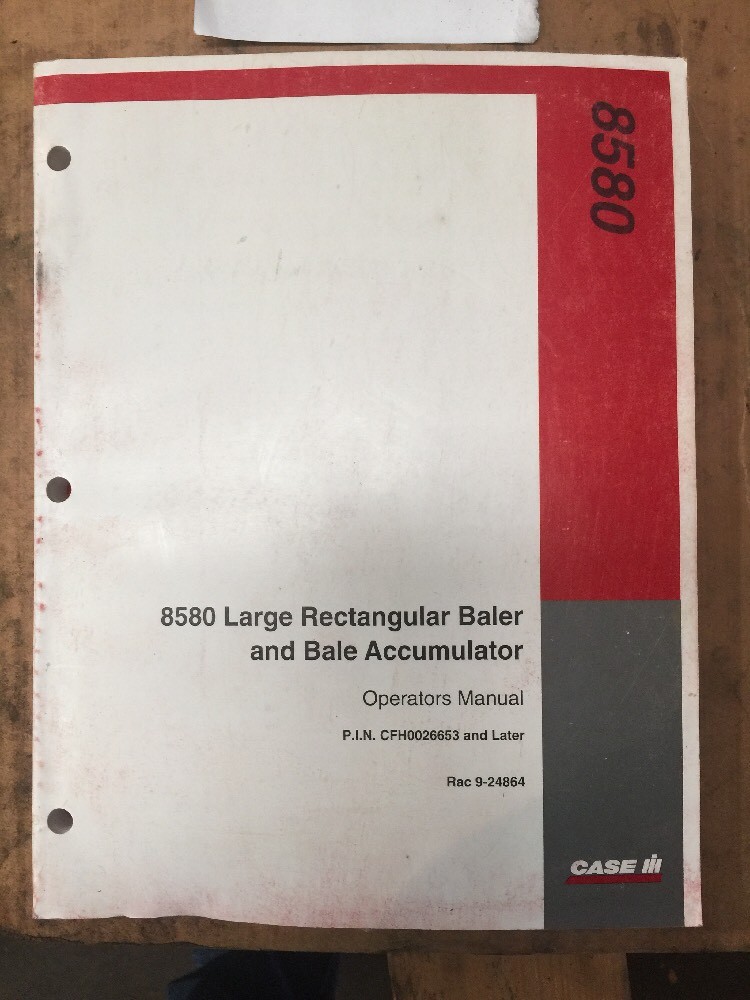 CASE IH 8580 LARGE RECTANGULAR BALER OPERATOR’S MANUAL NOS OEM