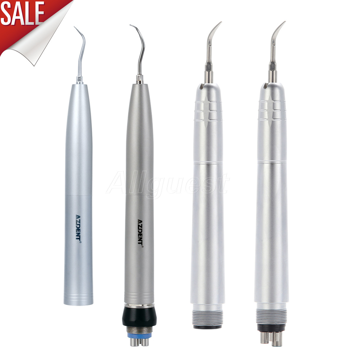 AZDENT Dental Ultrasonic Air Scaler Handpiece 2/4Hole + Scaler Tips