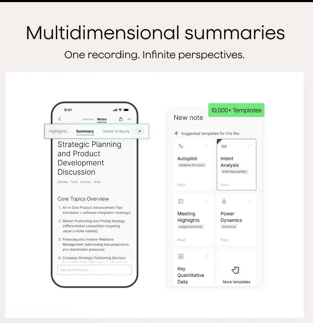 PLAUD – Note Smart AI Voice/Audio Recorder – Starlight Sealed