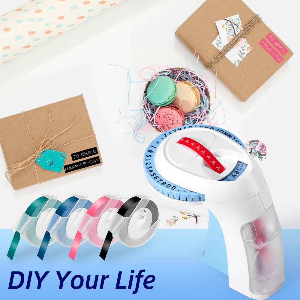 Compatible DYMO Embossing Label Maker with 5 DYMO Label Tapes | Organizer Xpress