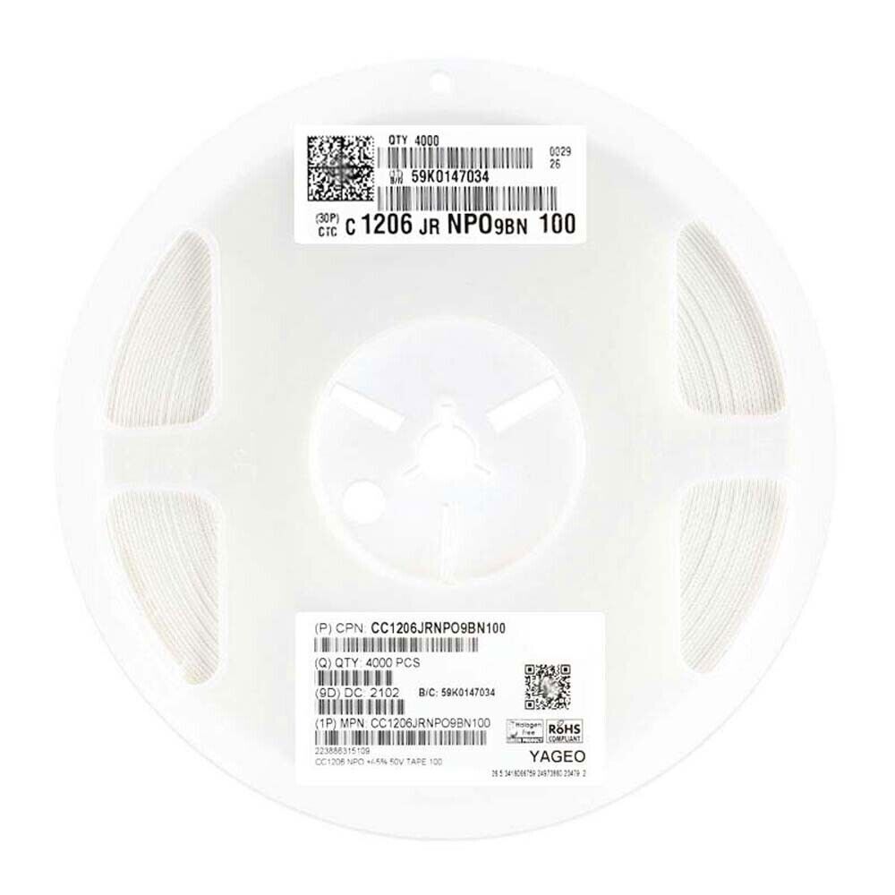 1206 SMD/SMT Ceramic Capacitors 50V/100V/500V/630V/1KV/2KV 10pF~10nF Capacitor