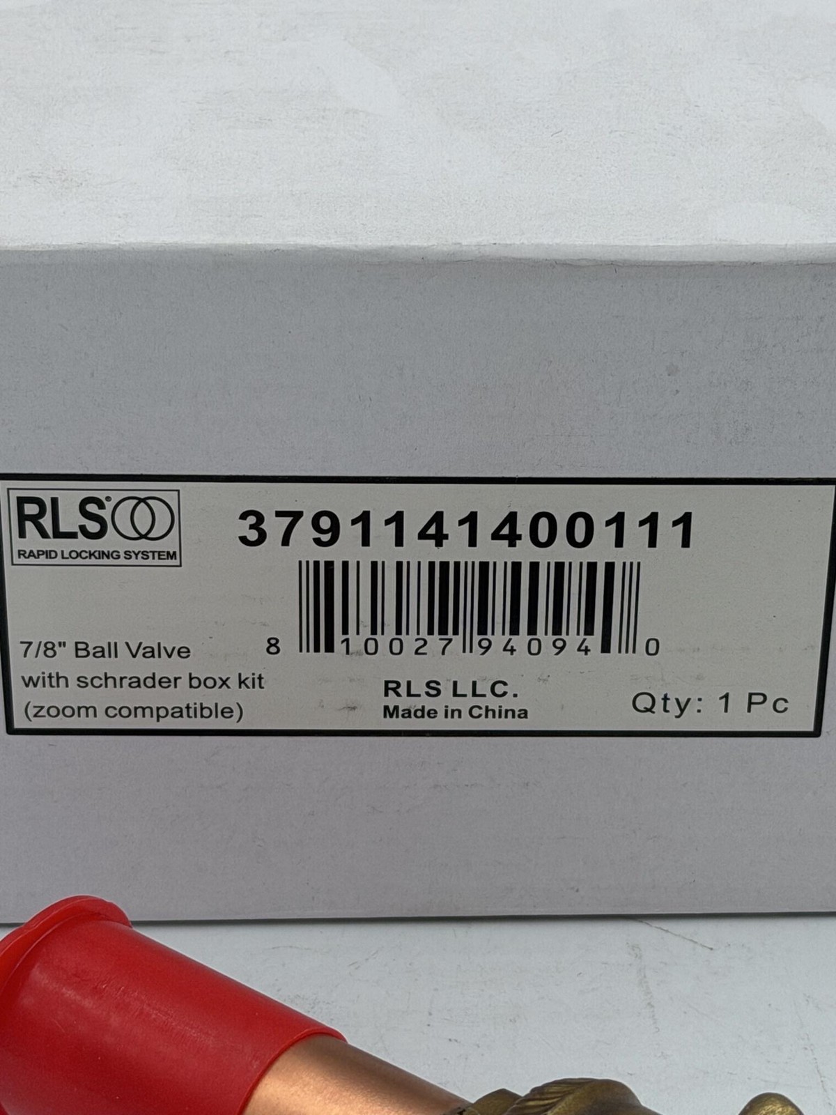 RLS 7/8 In Ball Valve 3791141400111 Schrader Box Kit Brass Refrigeration HVAC/R