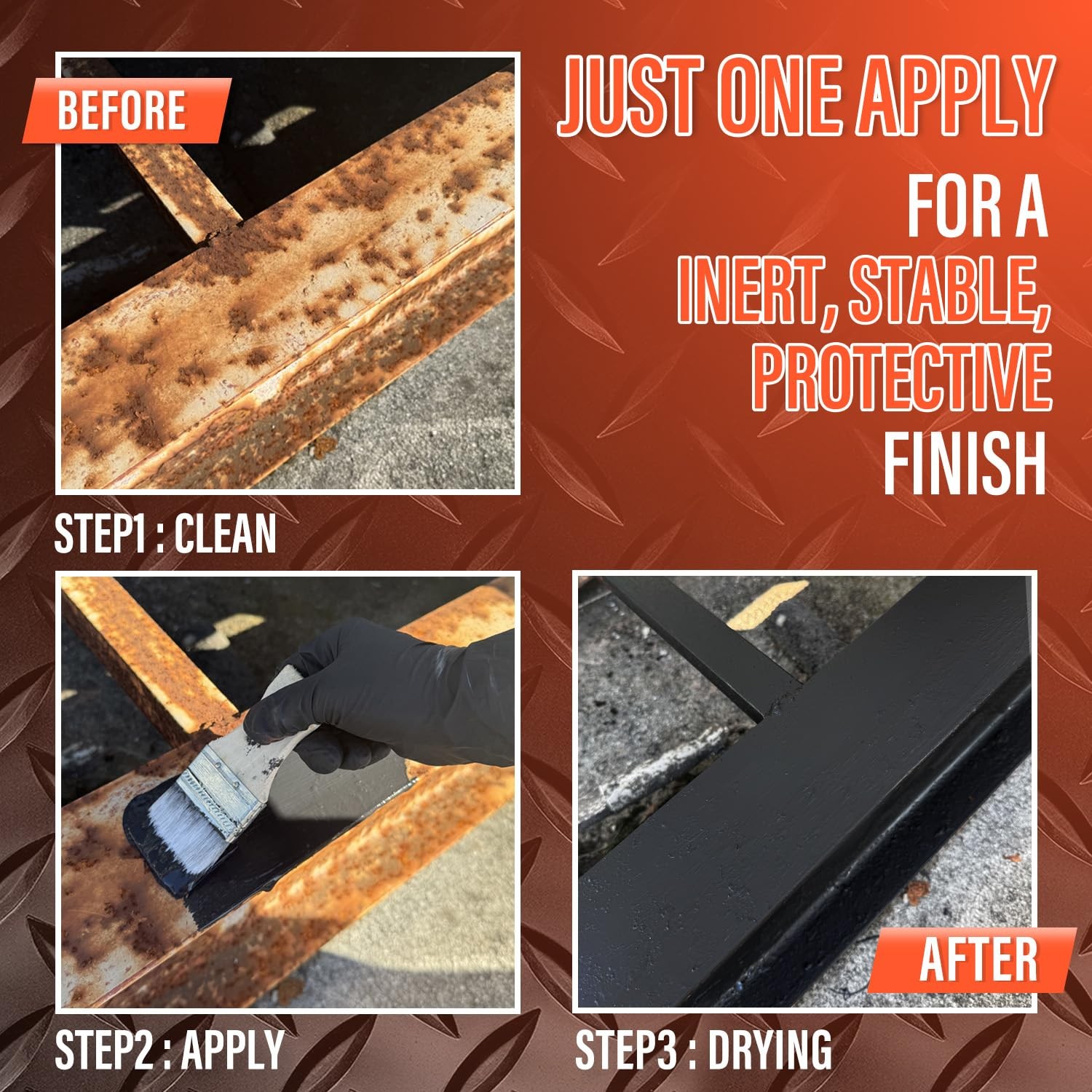 2 in 1 Rust Conveter for Metal Automotive (Matte Black), 35 oz Anti Rust Inhi…