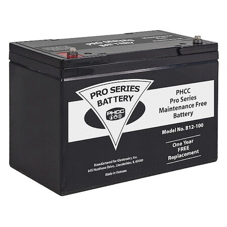Phcc Pro Series B12-100 Sump Pump Battery,12V Dc,100 Ah