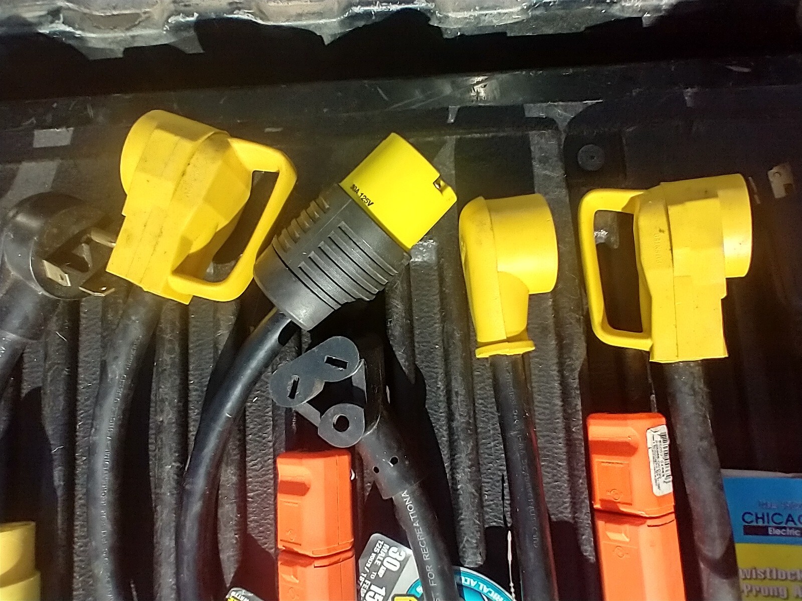 Huge Variety Lot of 22  Park Power RV Marine Adapters Plugs Recep 125V, 15-30A,