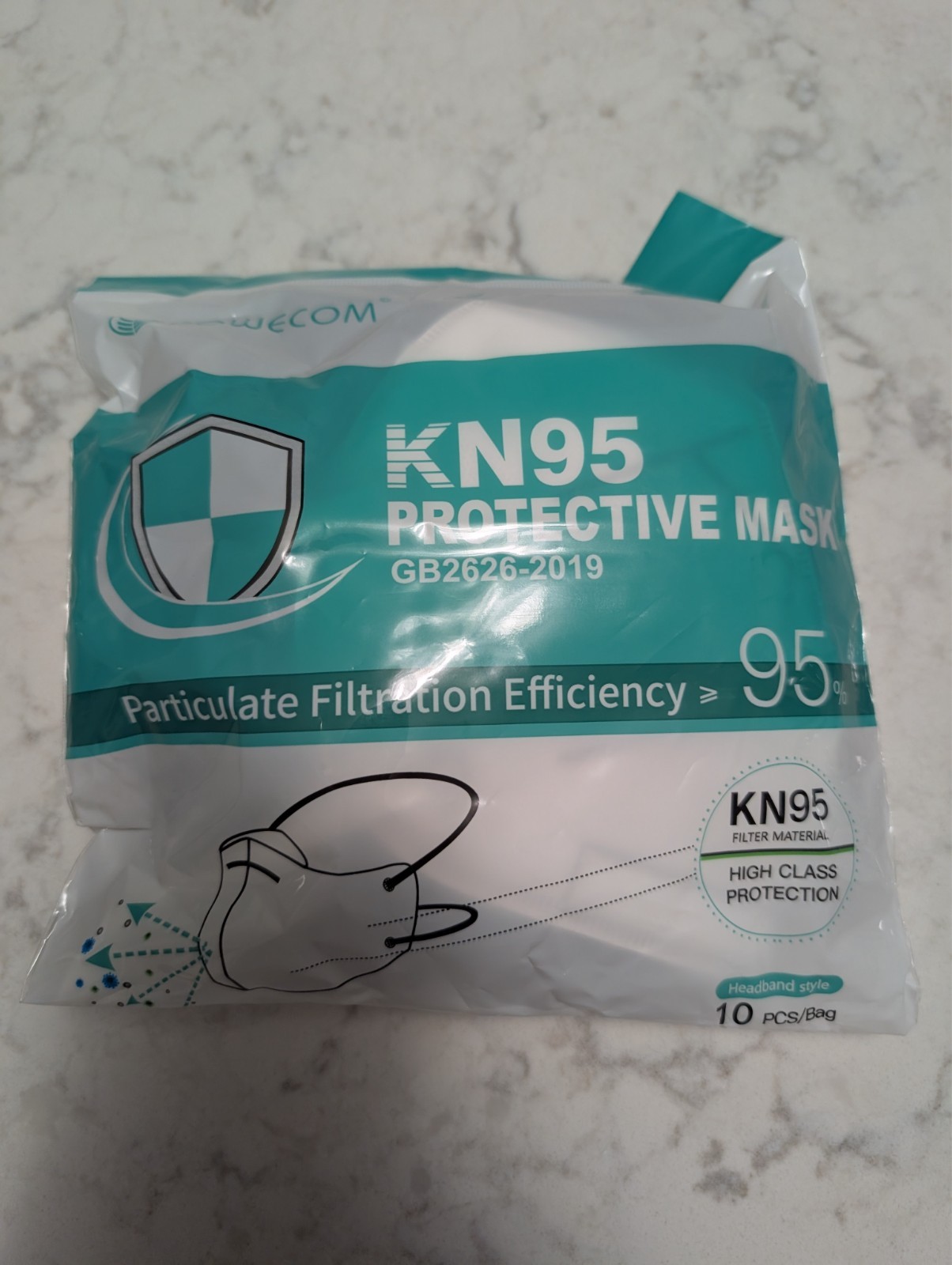Powecom KN95 Protective Face Mask Respirator KN 95 Black – 10 pcs ✅ GB2626-2019