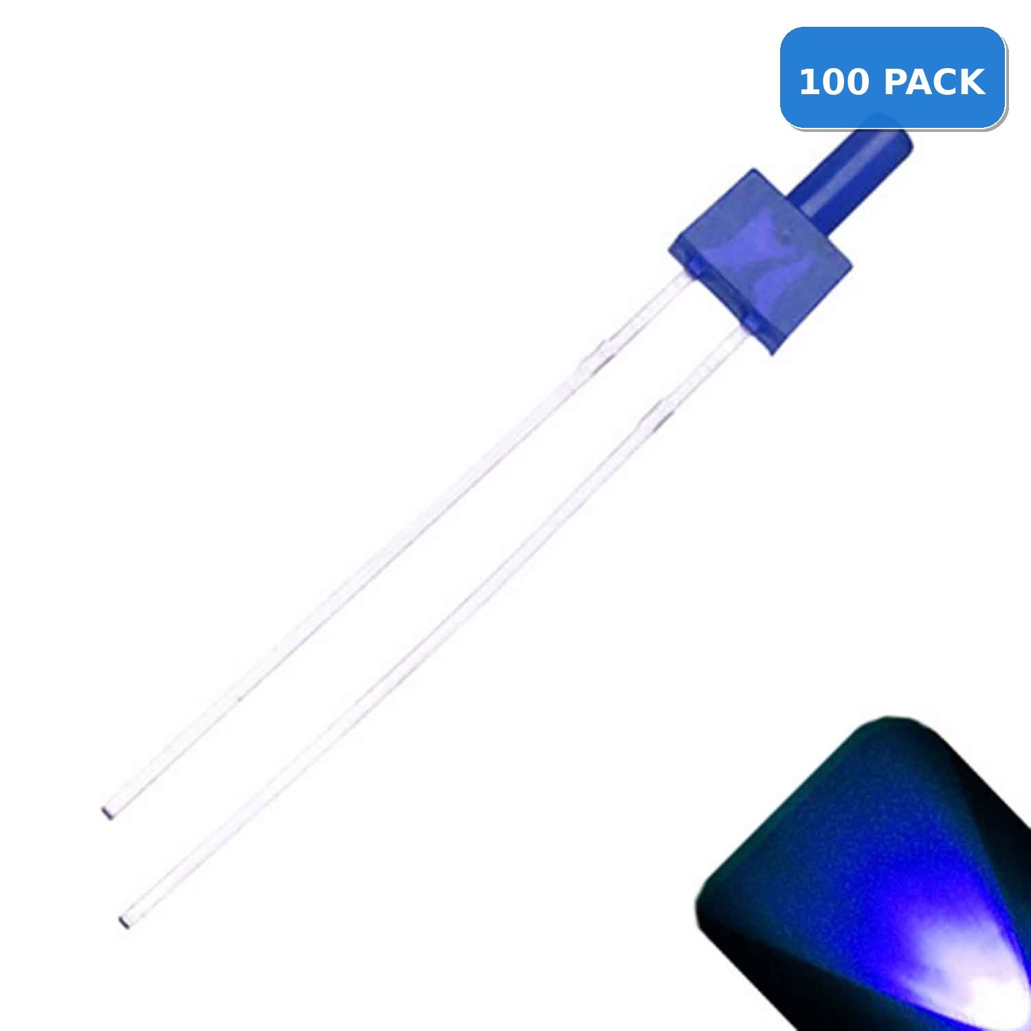 100 x 2mm Tower Blue Diffused LED Super Bright Lighthouse LEDs Model Building HO