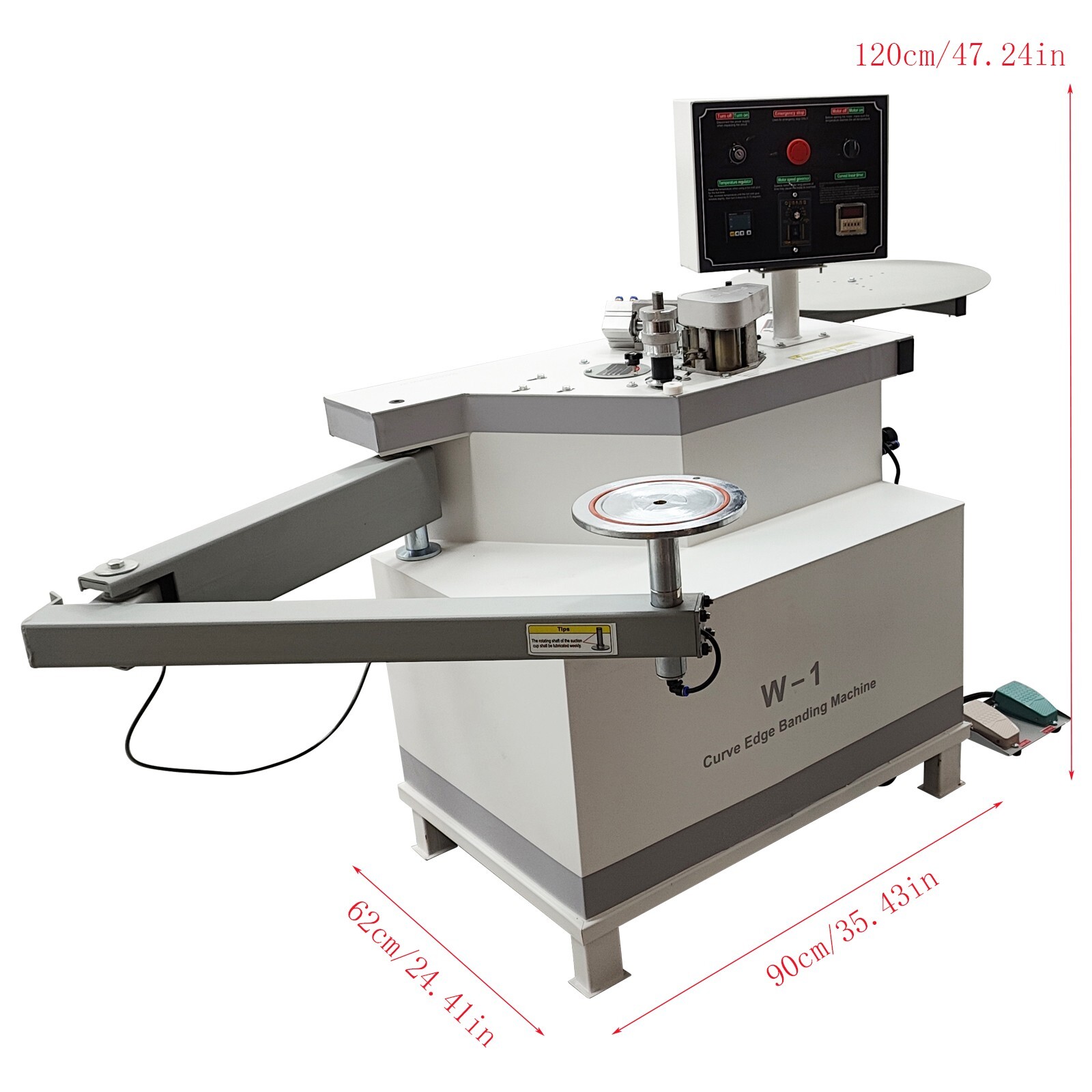 RockerArm/Foldable Arm Edge Banding Machine for Curved and Straight Edge Banding
