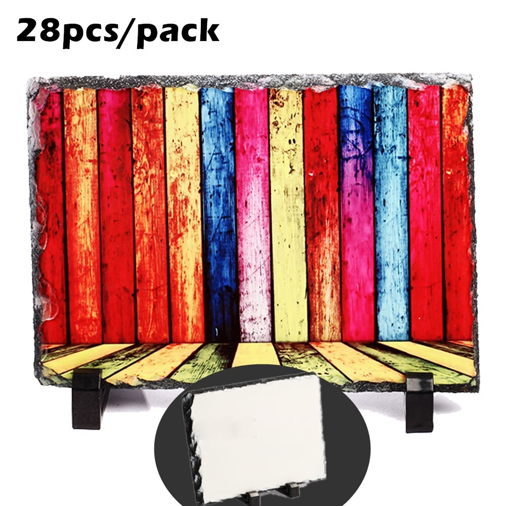 28pcs 5.9in x 7.9in Sublimation Rectangle Photo Slate Rock Plaque Blanks