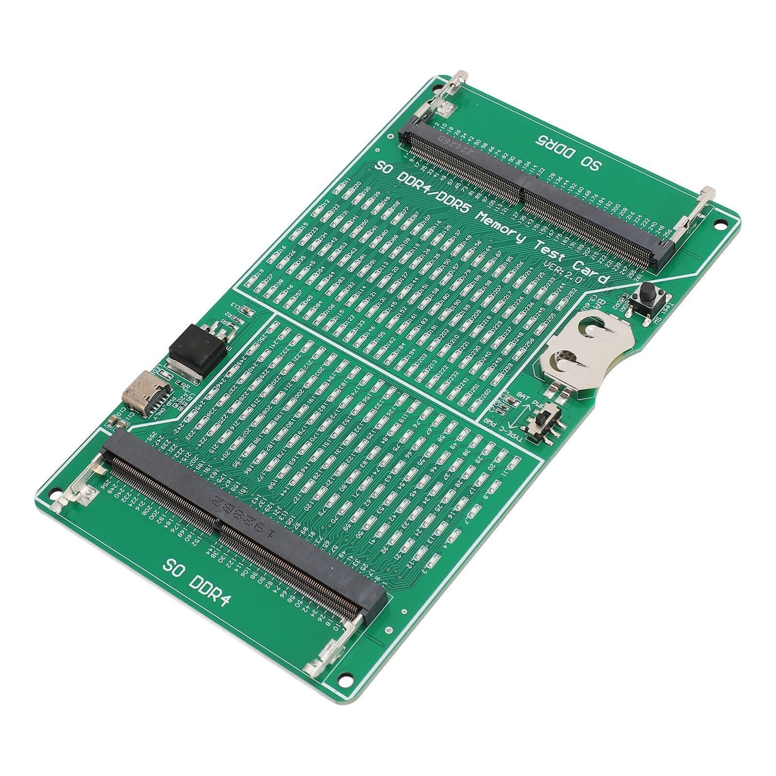 DDR4 DDR5 Memory Tester 2 in 1 Multifunctional Memory Slot Test Card with LED
