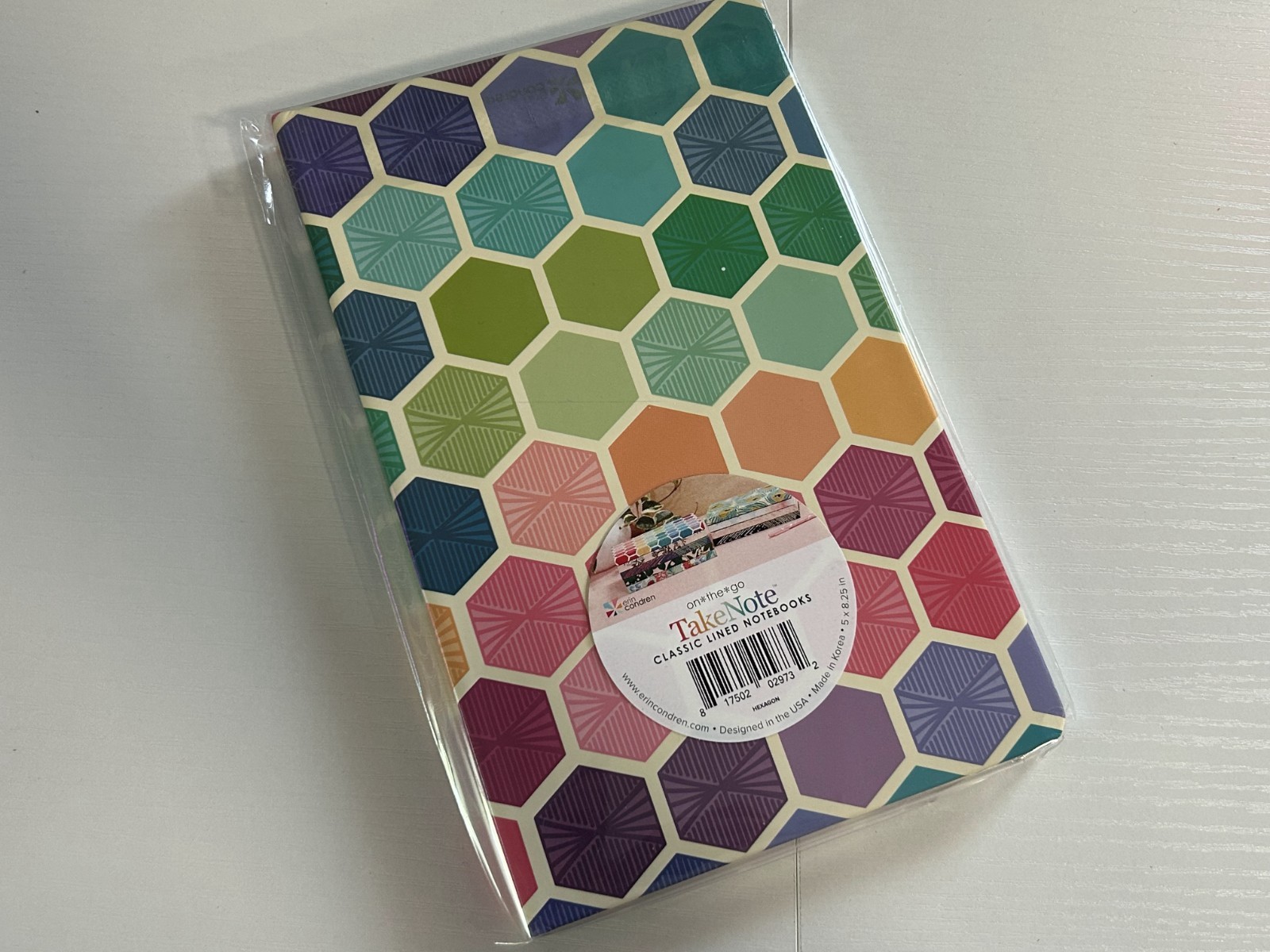 Erin Condren Take Note Classic Lined Notebook Hardcover NEW Colorful Hexagons