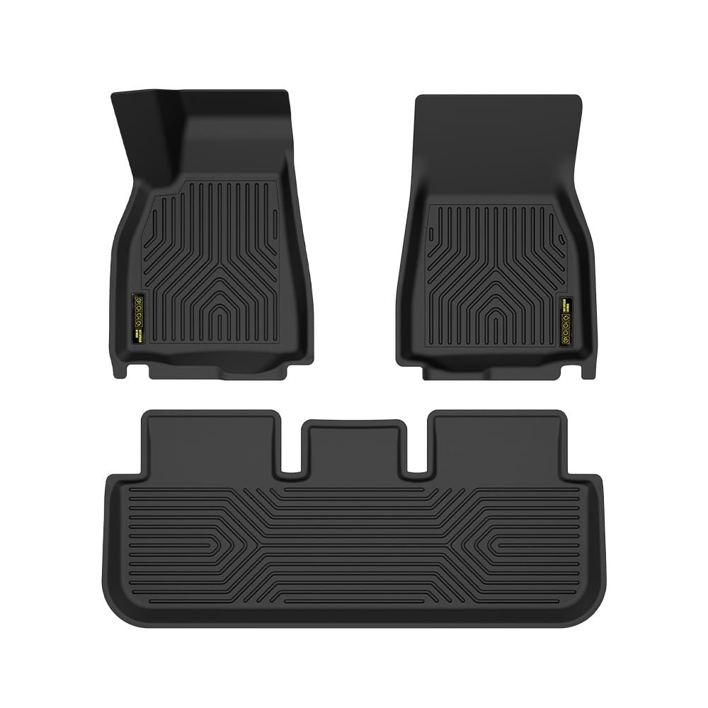 Tesla Model S 2021-2024 TPE All Weather Floor Mats Waterproof Black 3PCS