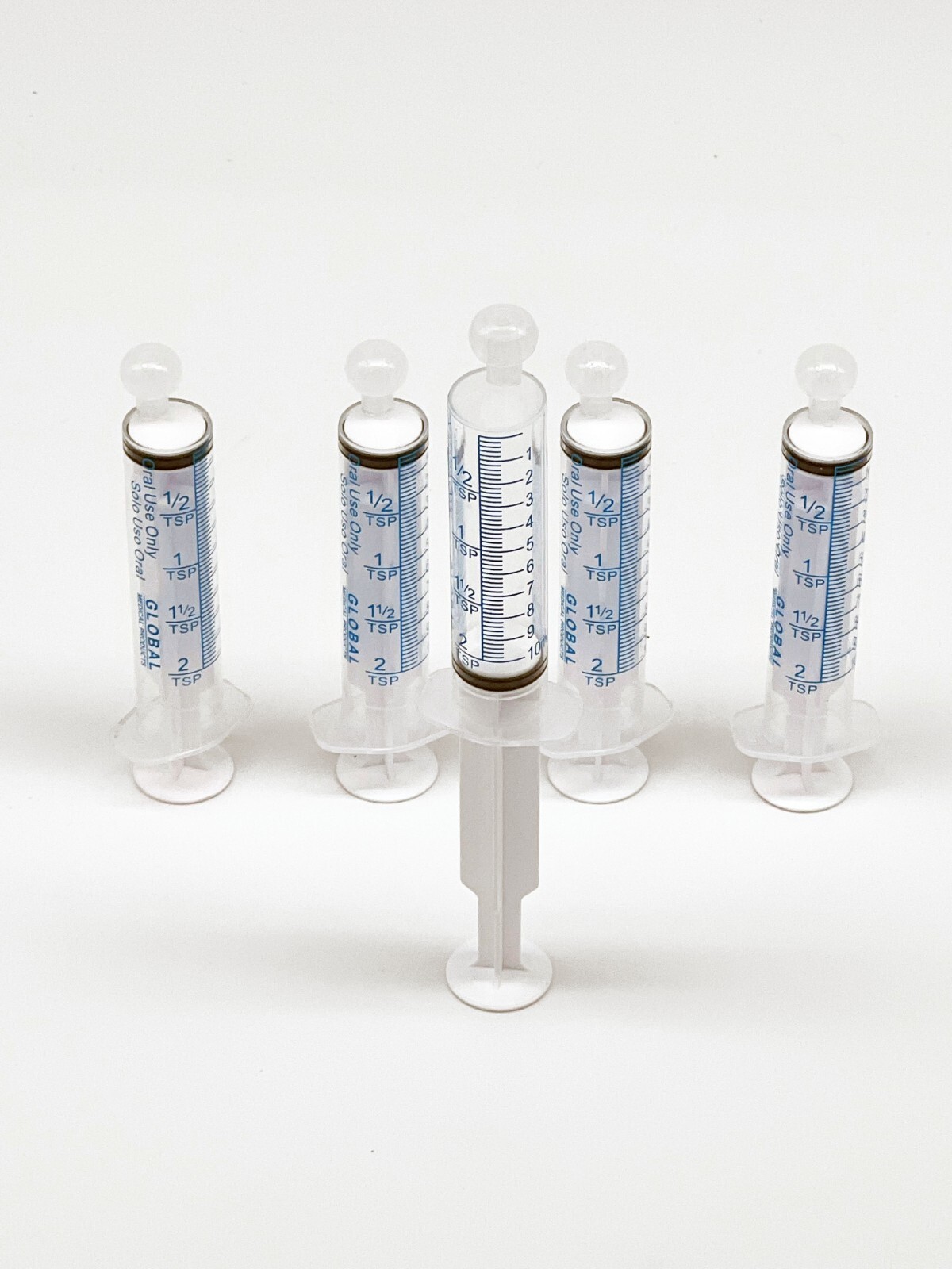 10cc ULTRA-FLO ORAL Syringes 10ml non-Sterile Syringe/W-CAP -2 Teaspoon -5 Pack