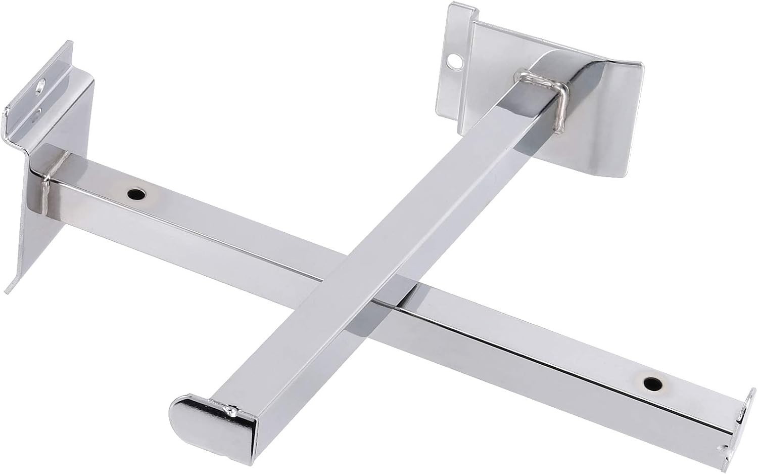 Zeonhak 10 Pc 10 Inch Silver Slatwall Shelf Brackets Heavy Duty Metal