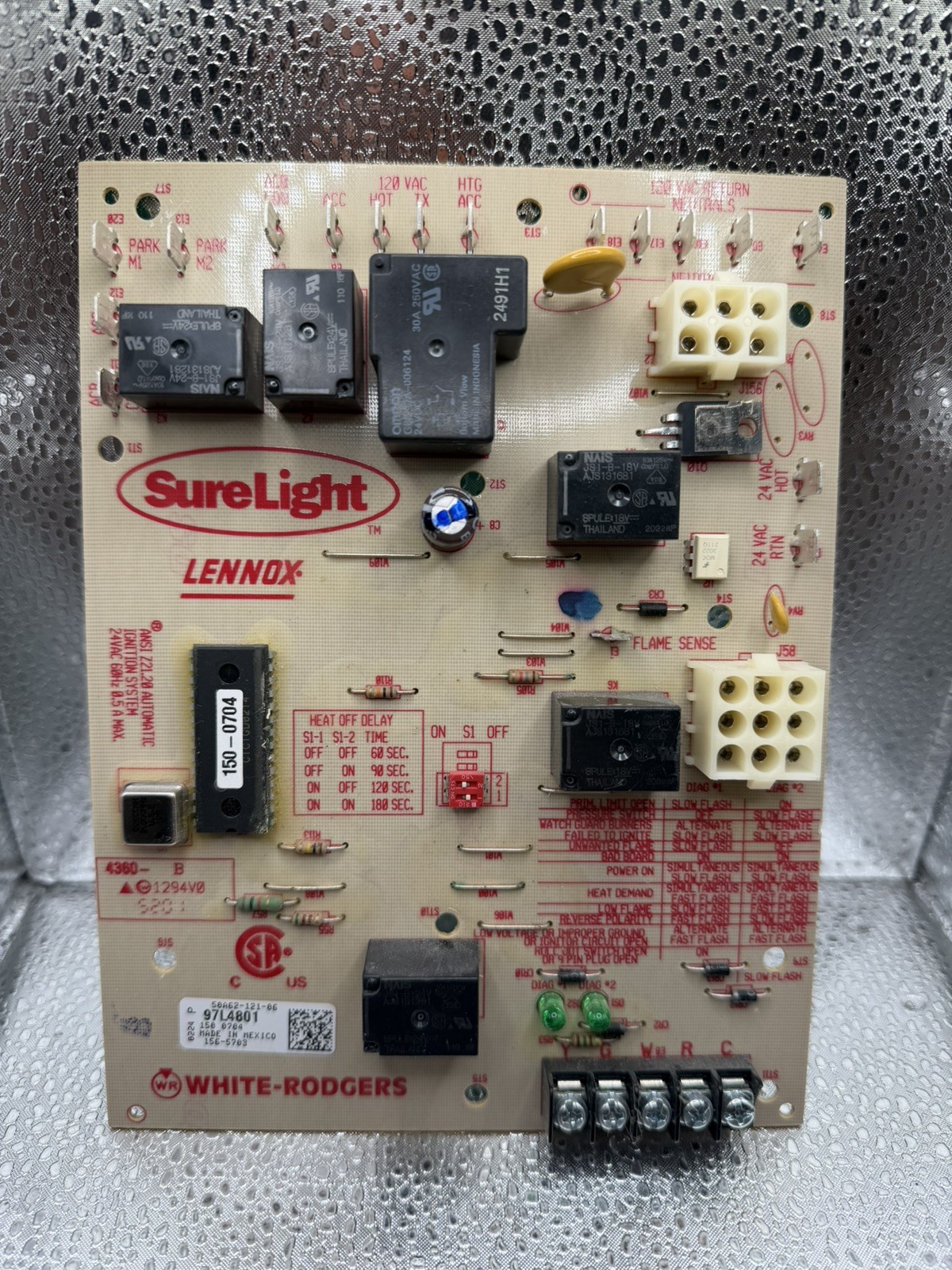 Lennox SureLight Circuit Control Board 50A62-121-06 (97L4801) TESTED & WORKING