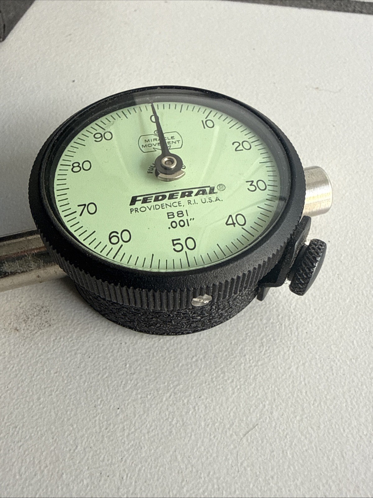 Federal B81 Dial Indicator .001″ Fully Jeweled Miracle Movement In Box Esterline