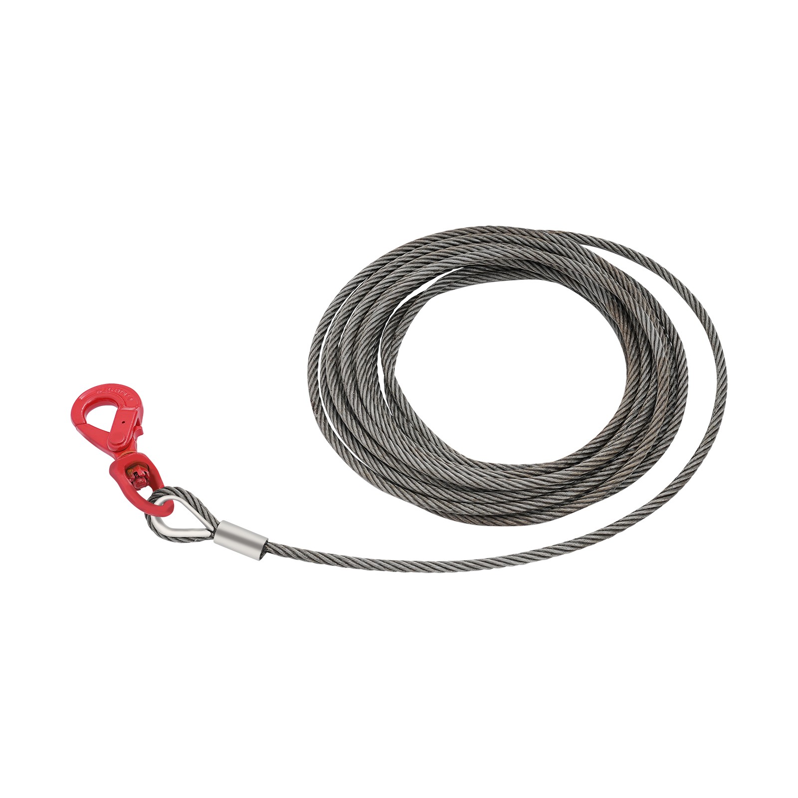 Wire Rope Winch Cable,Carbon Steel 7/16″x50ft Winch Cable with Self Locking Hook