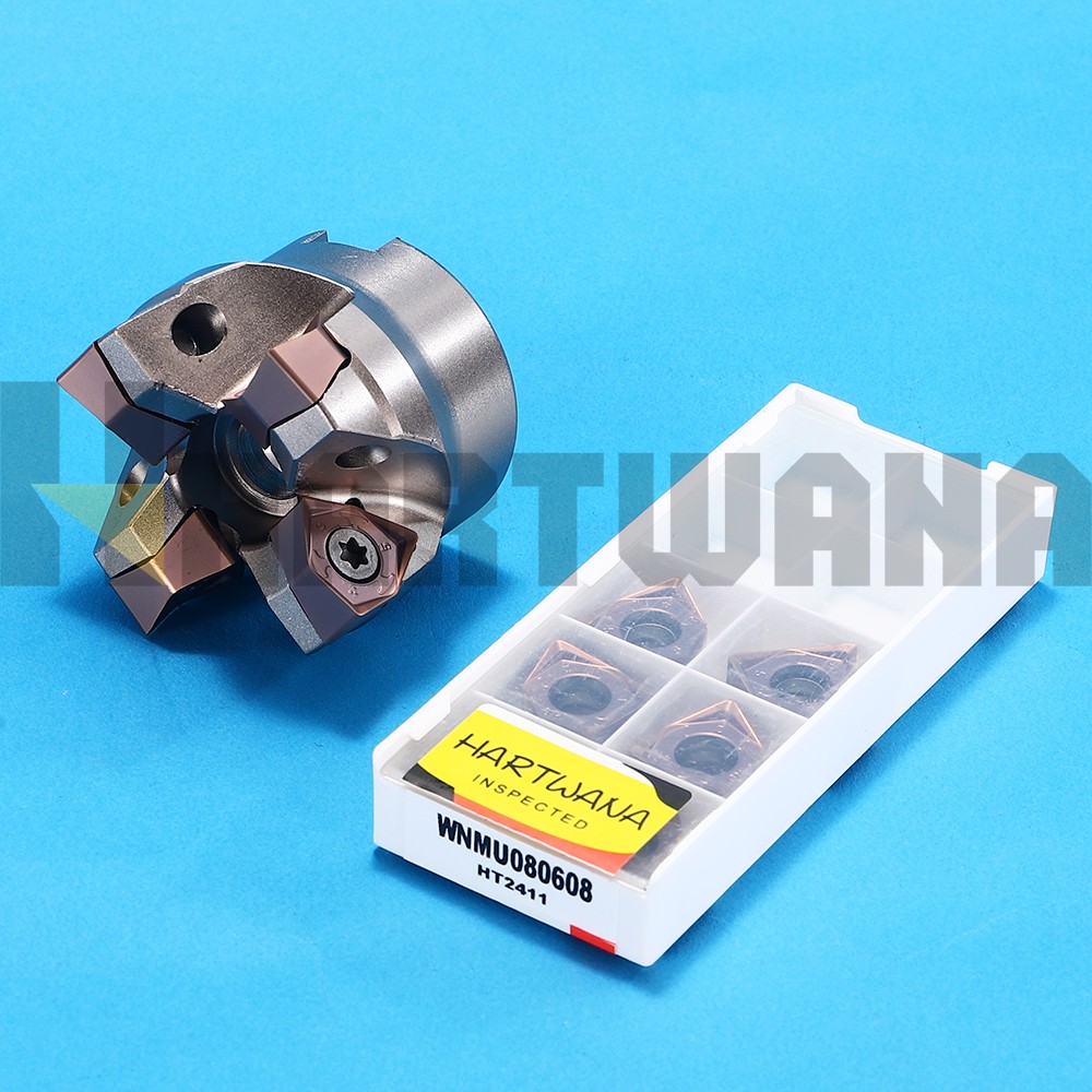 50mm Face Shell Mill 90 Degree 5 Flutes Double-Sided Milling Inserts WNMU080608