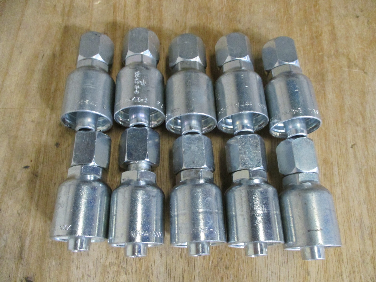 10 Pack Genuine Parker Hydraulic Hose Fittings 10643-8-8 1/2″ FJIC STRAIGHT