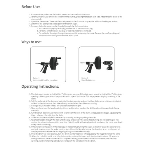 Spinfeed 25 Ft Drum Auger, Use Manually or Drill Powered