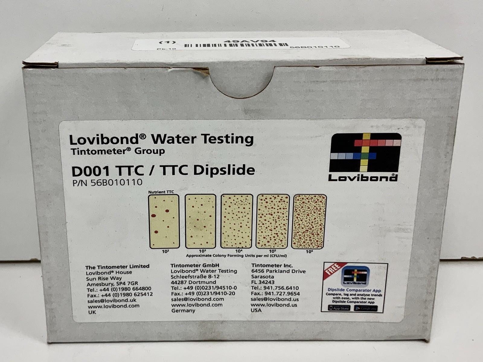 10pk Lovibond D001 TTC / TTC Dipslides 56B010110 Water Testing EXPIRED 07/2025
