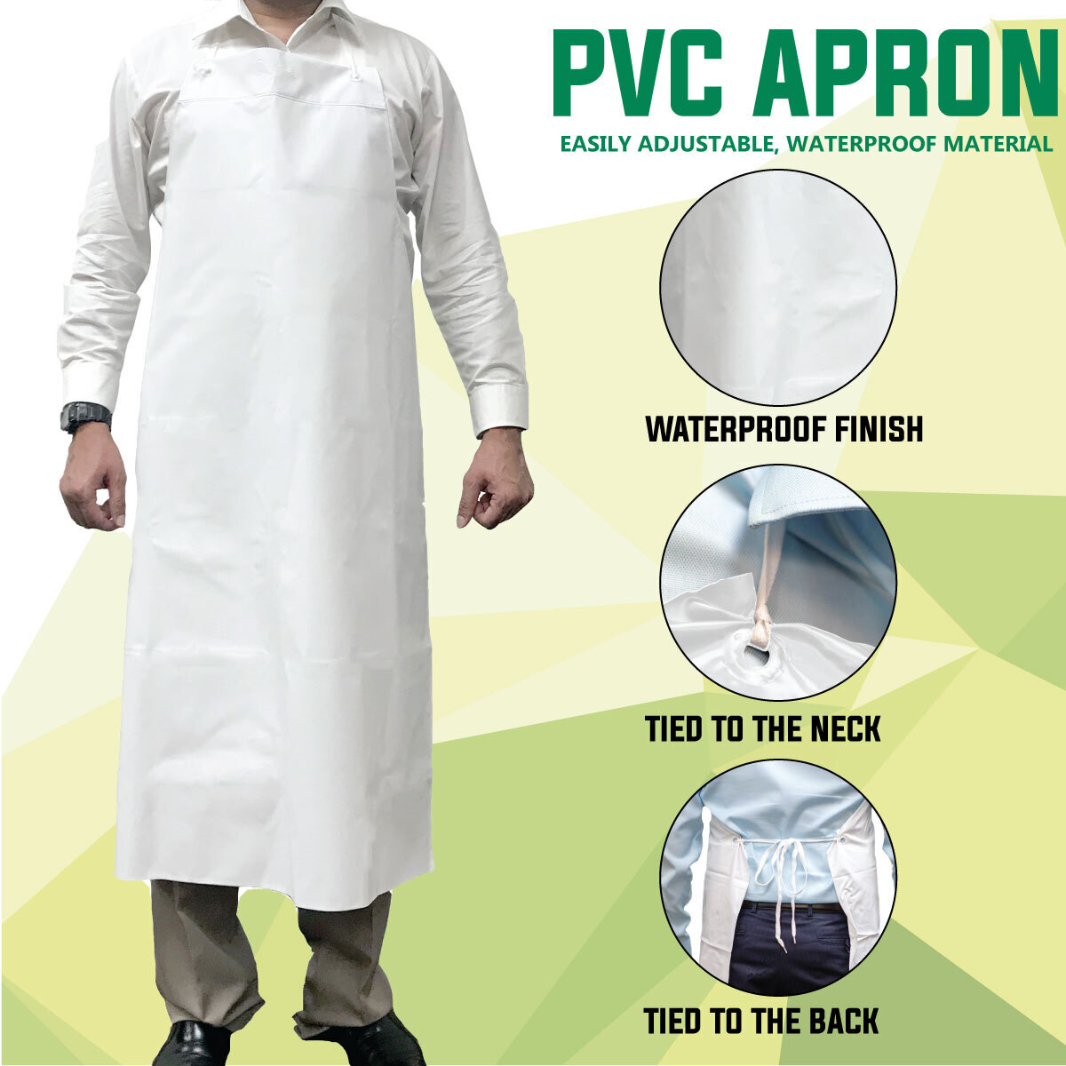 PVC Everyday General Use Polyester Dish washing Apron, Small (Pack of 1)