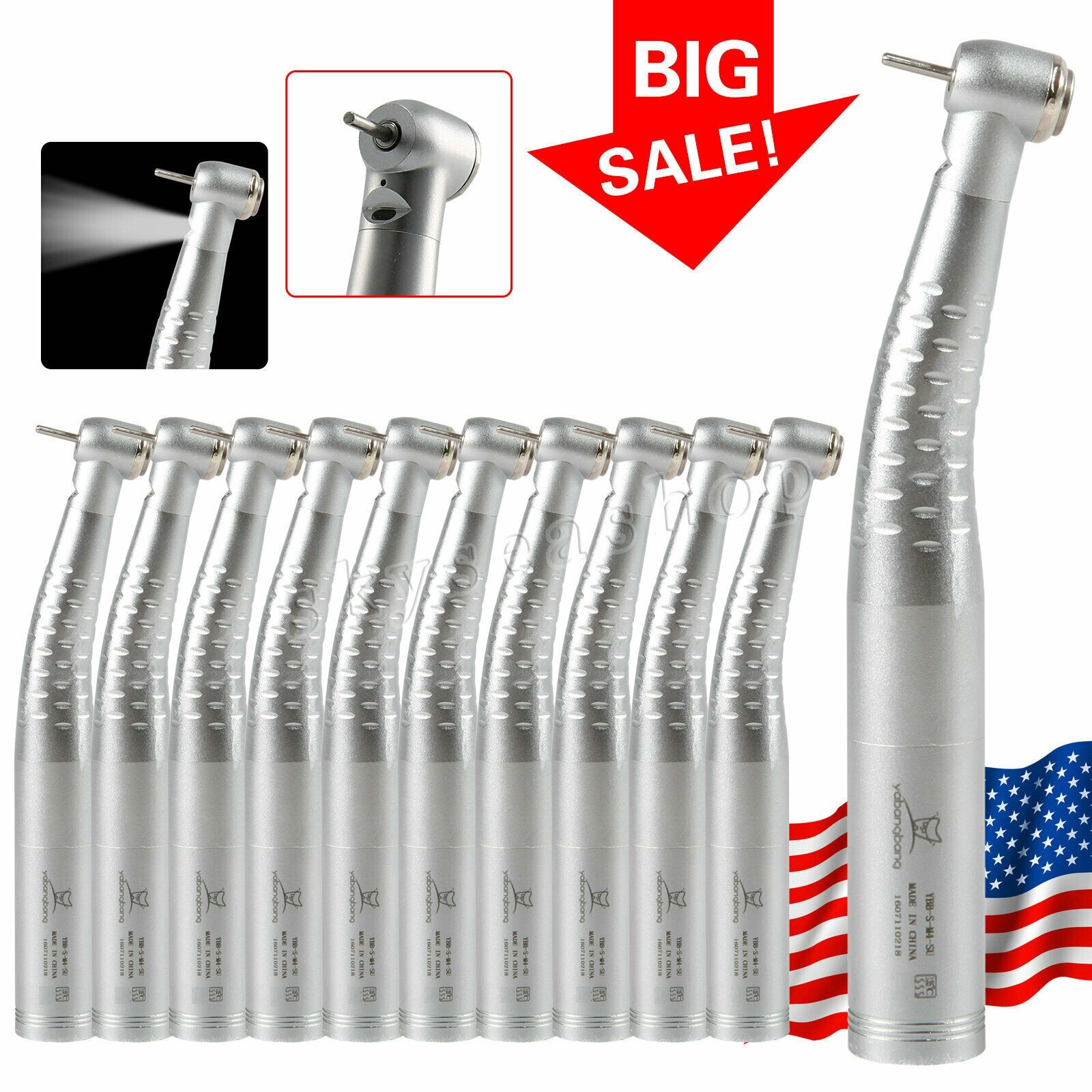 Dental Fiber Optic LED Handpiece High Speed Fit Kav Quick Coupler 4Hole / 6Pin
