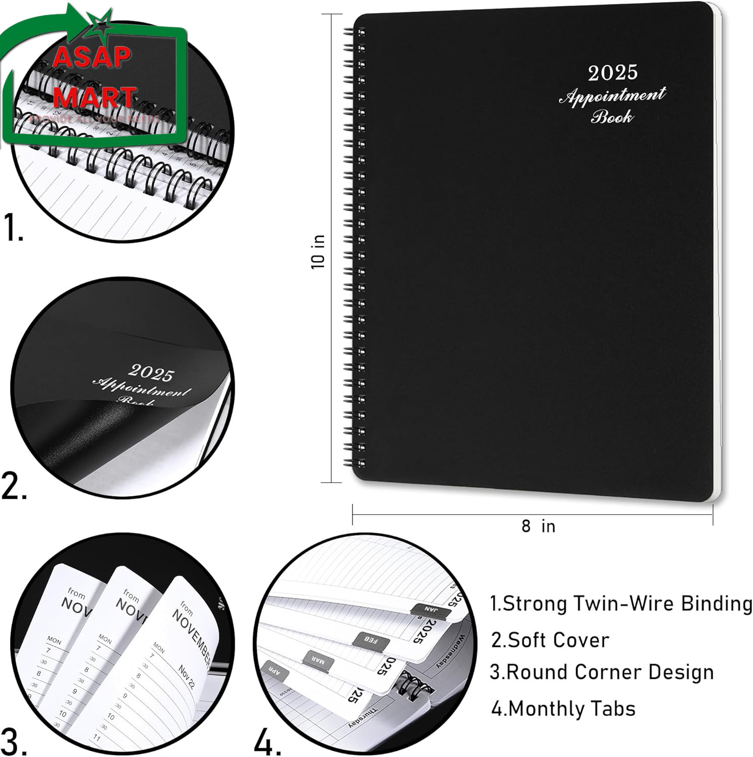 2025 Weekly Appointment Book & Planner – Jan 2025 – Dec 2025, 2025 Daily Hourly.
