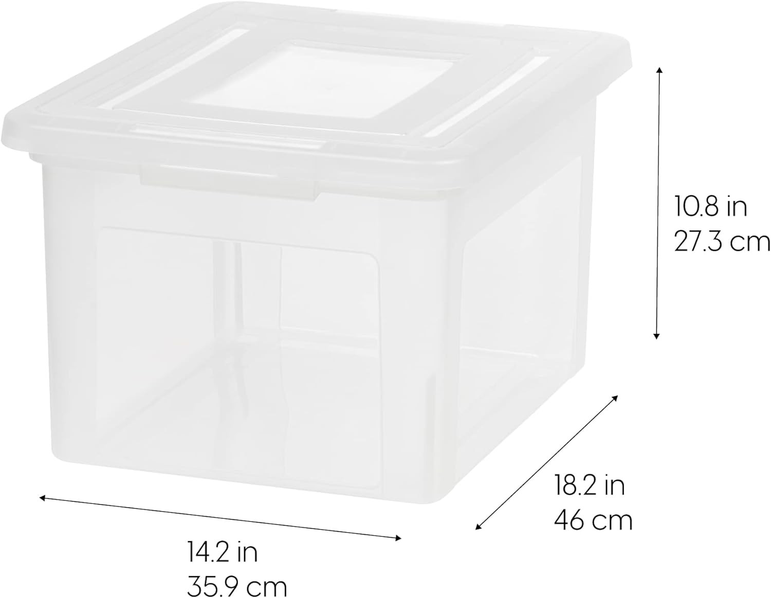 Plastic File Box with Lid, Document Storage Box, Storage Container, 1-Piece Set