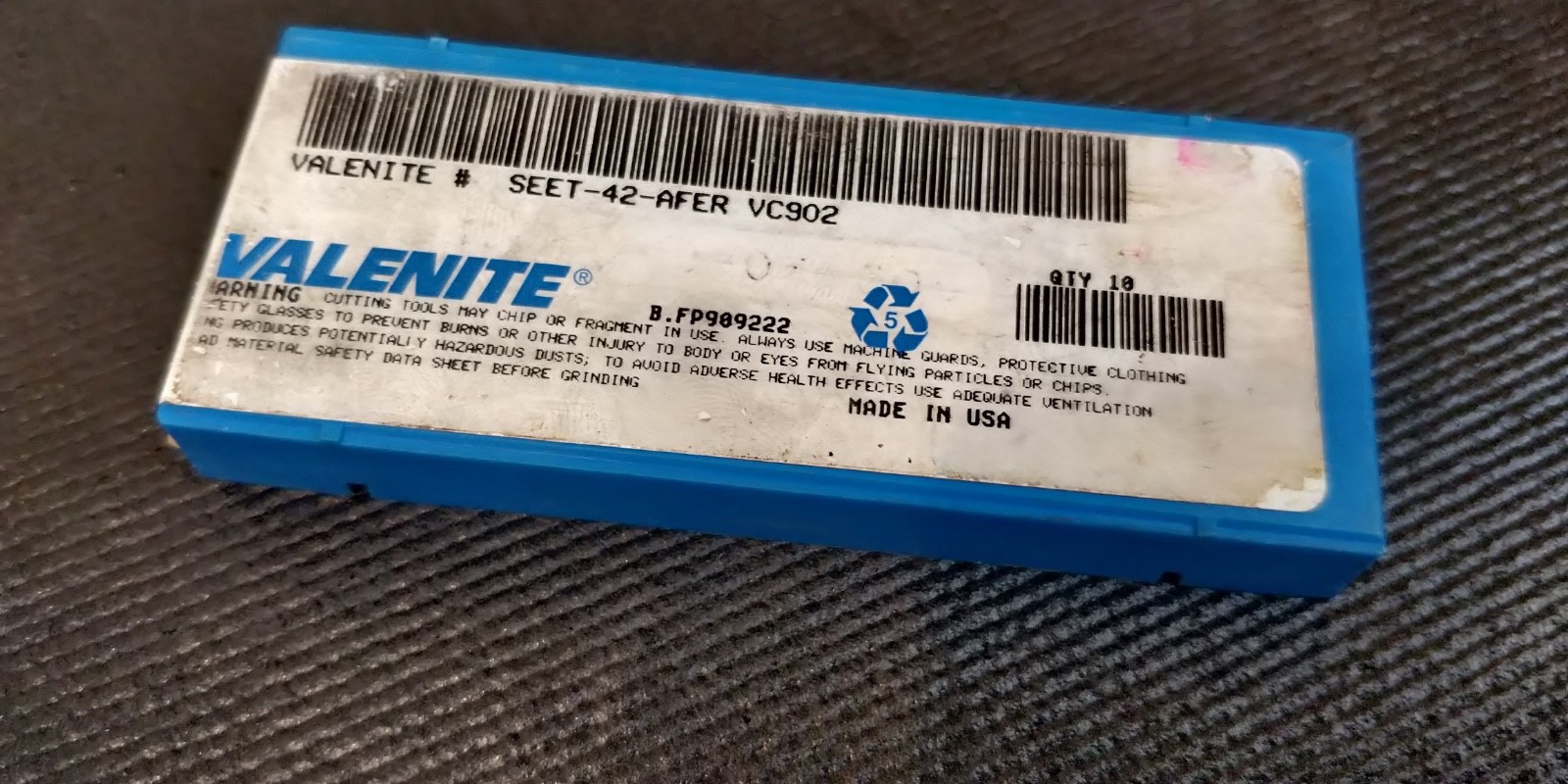 5 pieces SEET42AFER VALENITE INSERTS VC9092 SEET-42-AFER