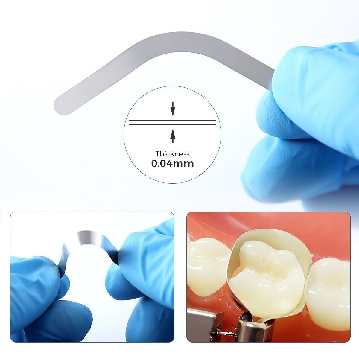 144Pcs Dental Universal Matrix Bands Tofflemire Stainless Steel 0015′ Inch NO.1#