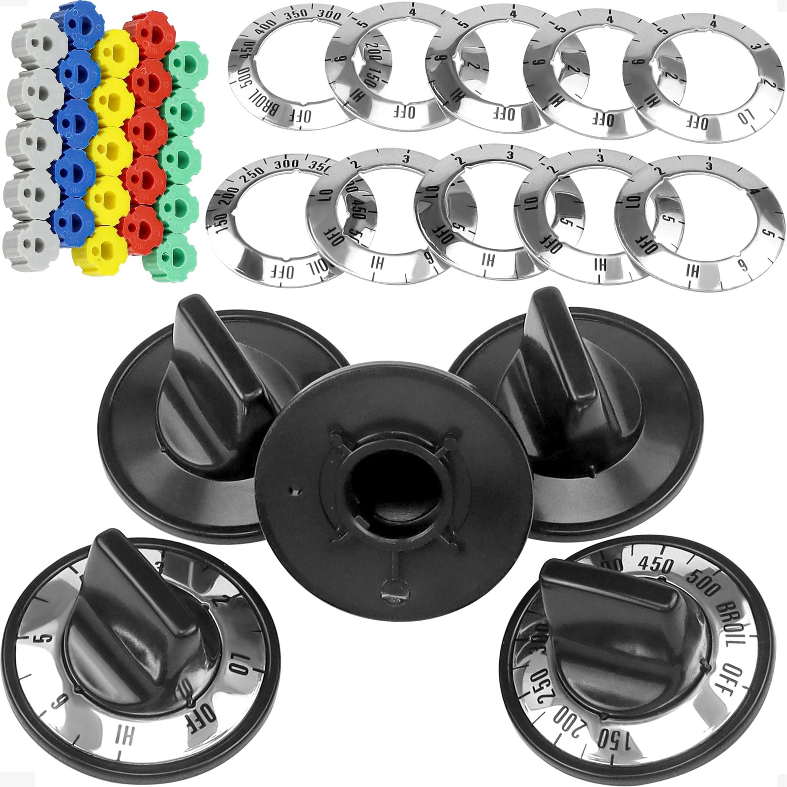 Fetechmate 49mm (1.93″), Black knob Blue,Gray,Green,Red,Yellow insert