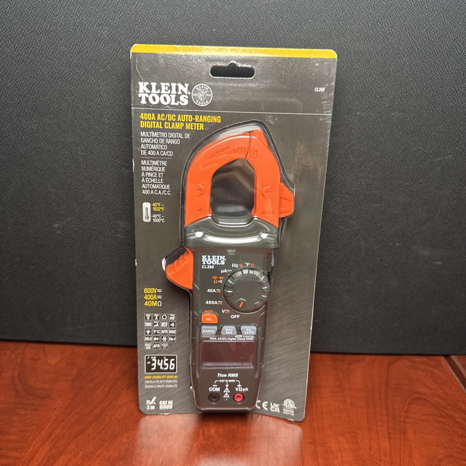 Klein Tools (CL390) 400 AMP Clamp Meter AC Auto Ranging W/Temp (2871)