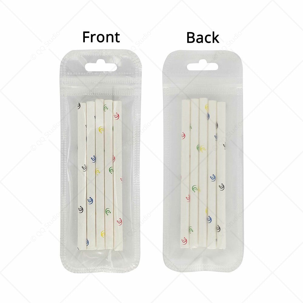 Multi-Size Clear/Clear/Frosted White Glossy Flat Mylar Zip Lock Bag w/ Hang Hole