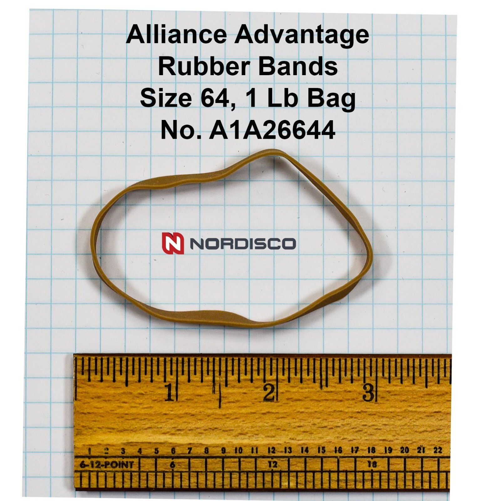 Alliance 26644 Advantage Rubber Bands, Size 64, 3-1/2 x 1/4″, 1 LB Bag