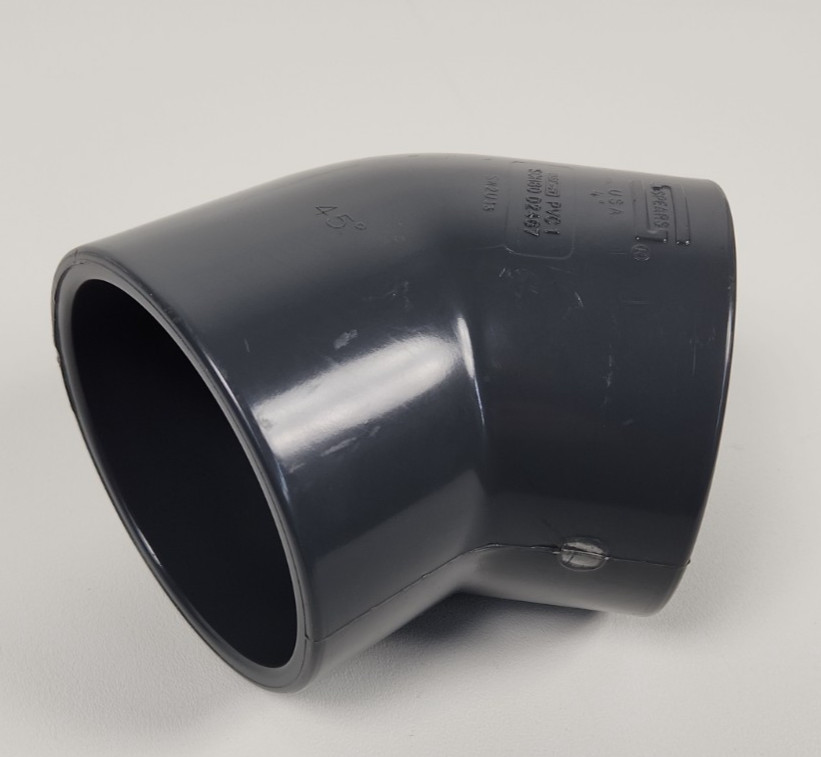 Spears 817-040 Schedule 80 PVC 45 Degree Elbow 4″ Gray Slip Socket x Socket NOS