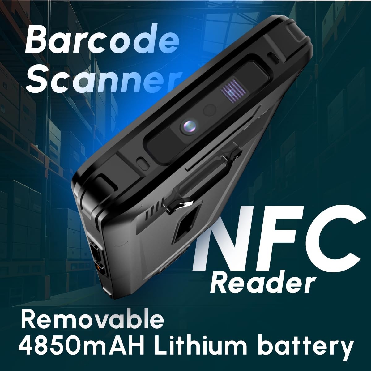 Android 12 Barcode Scanner 4+64GB, 1D/2D/QR, 4G Wireless Mobile PDA for Warehous