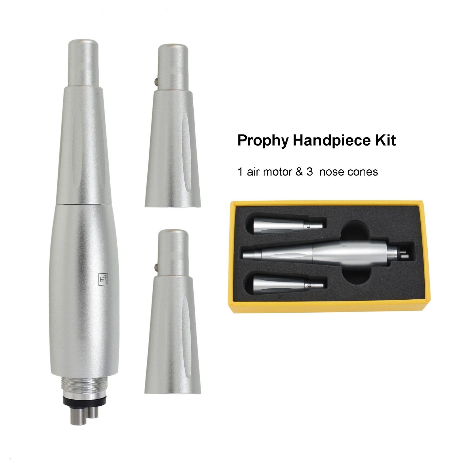 Dental Hygienist Prophy Handpiece Integrity Air Motor 4 Holes 3 Nose Cones Kit