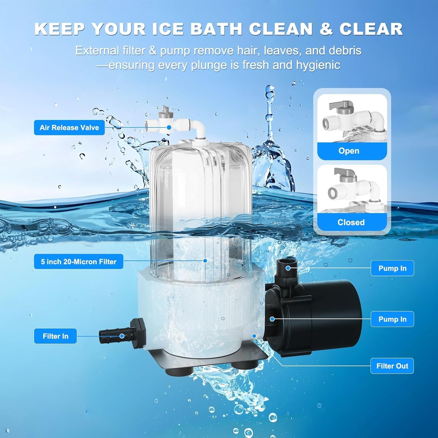 1/3 HP Water Chiller 79 Gal Ice bath Cold Plunge Cooler Cooling System with Pump