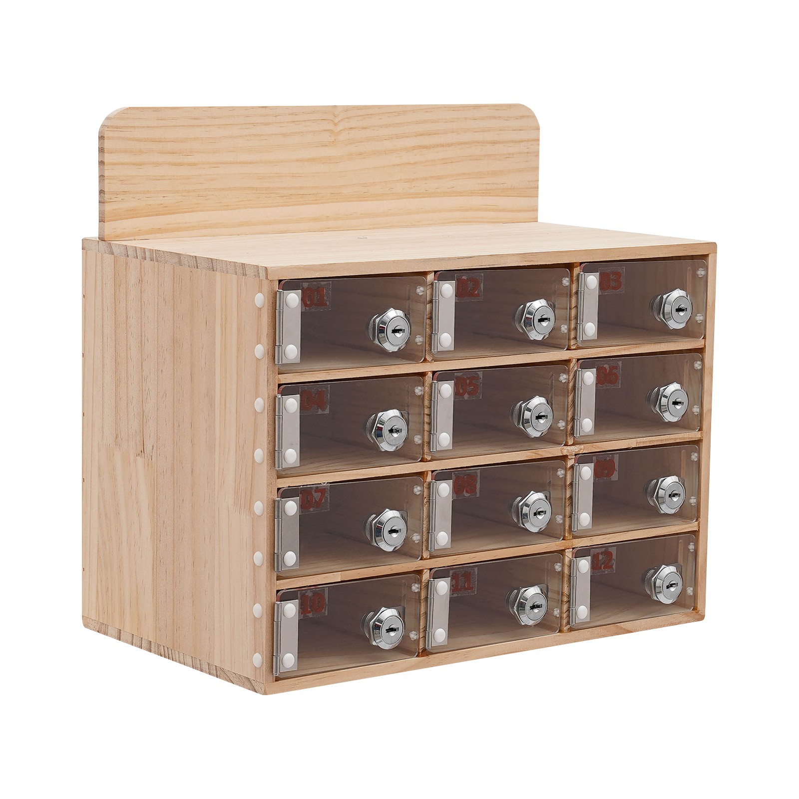 12.76*7.4*9.02in Acrylic And Wood Cell Phone Storage Cabinet With Locks And Keys