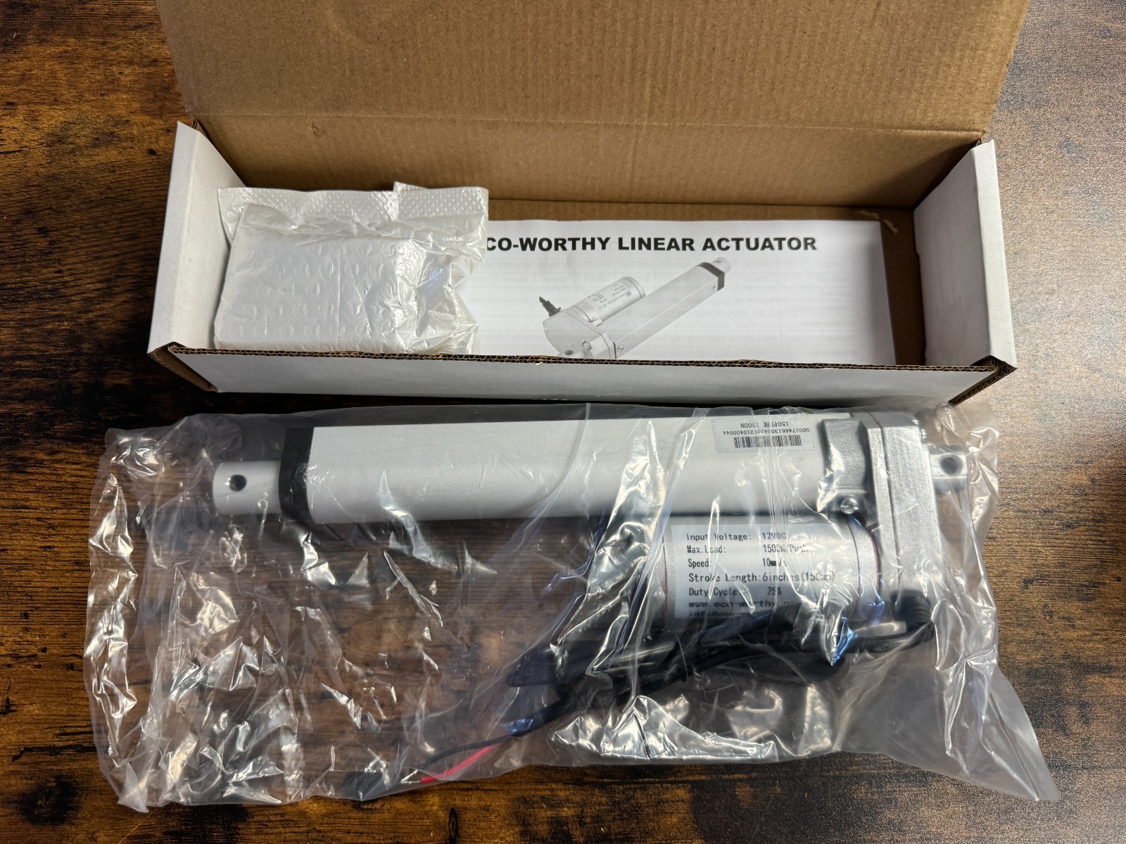 ECO-WORTHY 12V 6-Inch Stroke Linear Actuator 330lbs Maximum