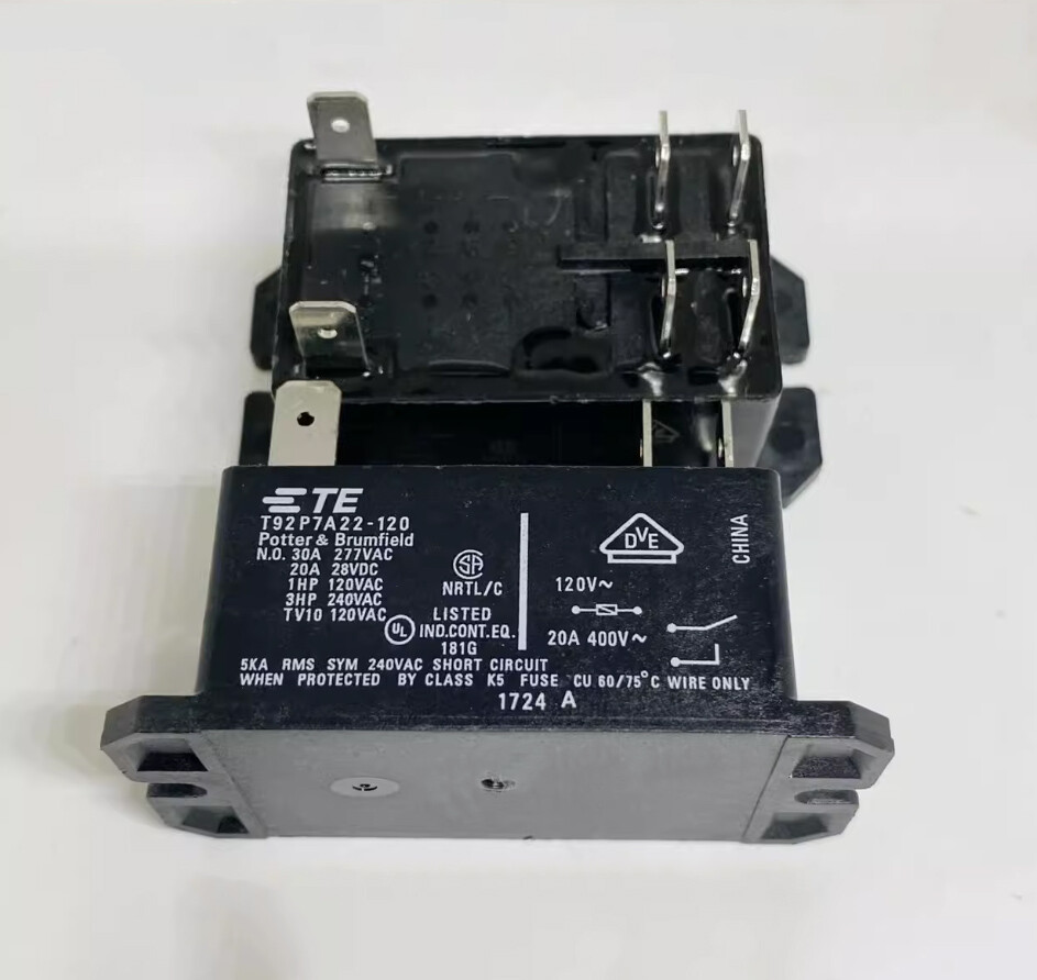 T92P7A22-120 2PCS 120VAC TYCO 30A 277VAC Power Relay 6Pins DPST-NO